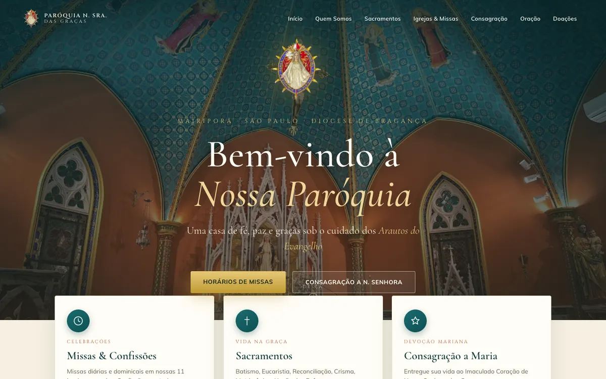Parish website, shipped for a real client